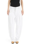 Isabel Marant Vetea Wide Leg Baggy Nonstretch Jeans In White