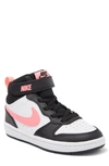 Nike Big Kids Court Borough Mid 2 Casual Sneakers From Finish Line In Black/ Sunset Pulse/ White