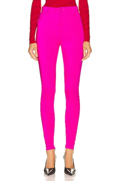 Balenciaga Satin Stretch 高腰长裤 In Fuchsia