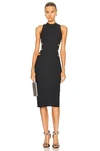 Alaïa Cutout-waist Body-con Midi Dress In Noir Alaia