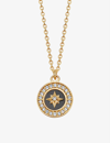 ASTLEY CLARKE WOMENS ASTLEY CLARKE POLARIS 18CT YELLOW GOLD-PLATED VERMEIL STERLING-SILVER, WHITE SAPPHIRE AND BLA,58674285
