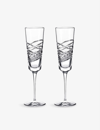 WATERFORD WATERFORD ARAN CRYSTAL FLUTES SET OF TWO,59837931