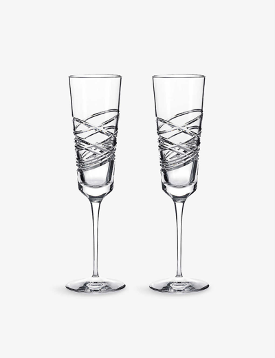 Waterford Aran Crystal Flutes Set Of Two In Clear