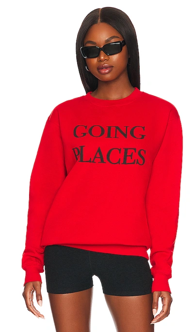 Departure Going Place Crewneck In Red