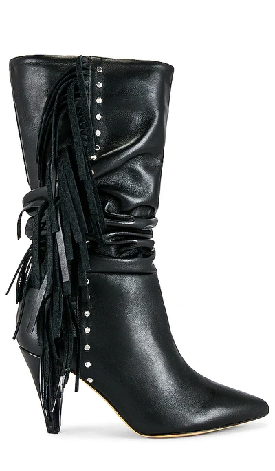 Iro Cranko Fringed Leather Ankle Boots In Black