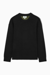 Cos Relaxed-fit Merino Wool Jumper In Black