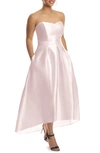 Alfred Sung Full Length Strapless Sateen T In Blush