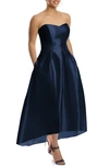 ALFRED SUNG FULL LENGTH STRAPLESS SATEEN T