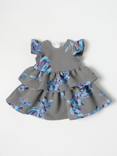 Emilio Pucci Gray Dress Baby Girl In Ivory