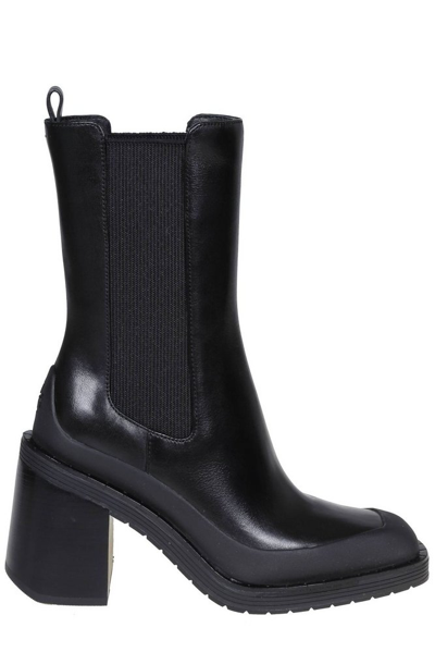 Tory Burch Expedition Leather Chelsea Boots In Black | ModeSens