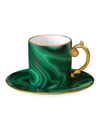 L'objet Women's Malachite Porcelain Tea Cup In Green,gold