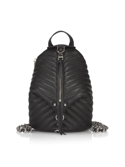 Rebecca Minkoff Julian Small Chevron Quilted Leather Backpack In Black