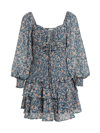 Astr Marietta Floral Minidress In Blue Peach