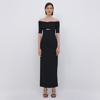 Jonathan Simkhai Kimberlyn Shaping Rib Midi Dress In Black