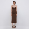 Jonathan Simkhai Iris Stretch Jersey Midi Dress In Chocolate