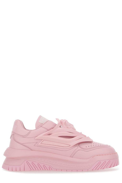 Versace Logo Detailed Lace In Pink