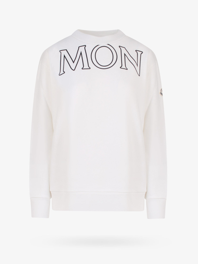 Moncler Logo Lettering Sweatshirt In White