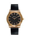 FERRAGAMO MEN'S ROSE GOLDTONE & LEATHER ROUND WATCH