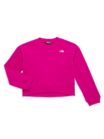 The North Face Kids' Little Girl's & Girl's Camp Fleece Crewneck Sweater In Fuschia Pink