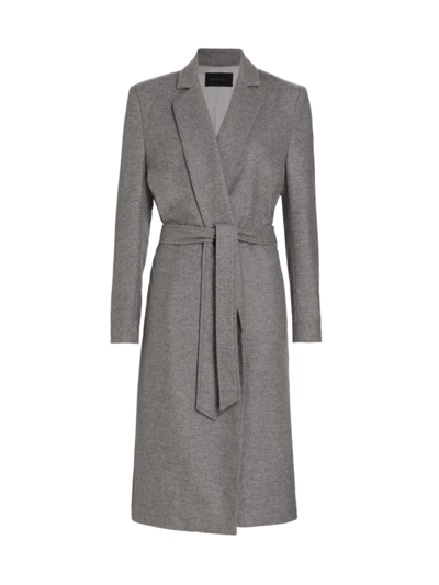 Saks Fifth Avenue Collection Wool Belted Jacket In Titanium