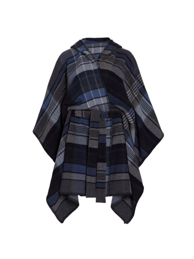 Saks Fifth Avenue Collection Wool Belted Cape In Navy