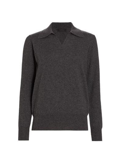 Saks Fifth Avenue Collection Cashmere Polo Sweater In Titanium
