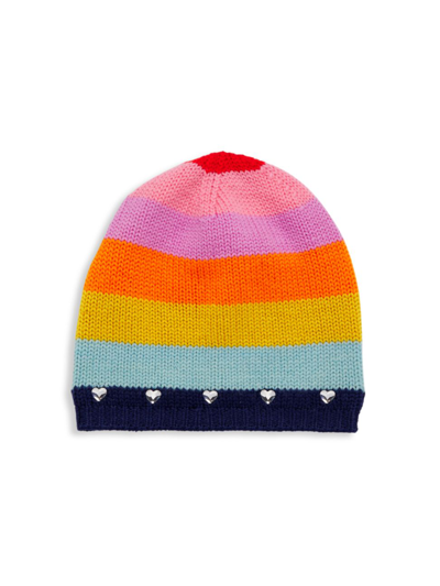 Carolyn Rowan Collection Kids' Girl's Carolyn Rowan X Stephanie Gottlieb Rainbow Striped Wool Hat In Rainbow Stripes