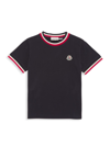 Moncler Kids' Little Boy's & Boy's Logo Ringer Cotton T-shirt In Navy