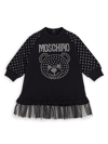 MOSCHINO BABY'S & LITTLE GIRL'S RHINESTONE EMBELLISHED LONG-SLEEVE DRESS
