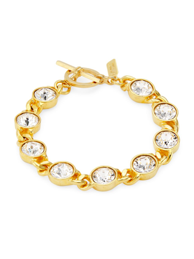 Kenneth Jay Lane Gold-plated Faux Crystal Bracelet In Gold Crystal