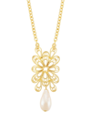 KENNETH JAY LANE WOMEN'S 14K GOLD-PLATED FAUX PEARL PENDANT NECKLACE
