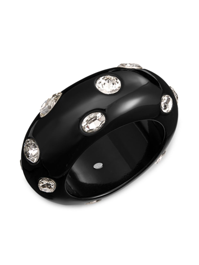 Kenneth Jay Lane Crystal Bangle Bracelet In Black Cry