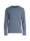 Vince Stripe Long-sleeve Crewneck T-shirt In Coastal Colony Blue