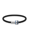 Montblanc 1858 Ice Sea Leather Bracelet In Blue