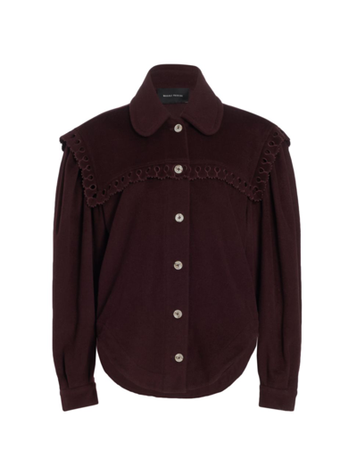 Magali Pascal Clementine Wool Shirt Jacket In Burgundy