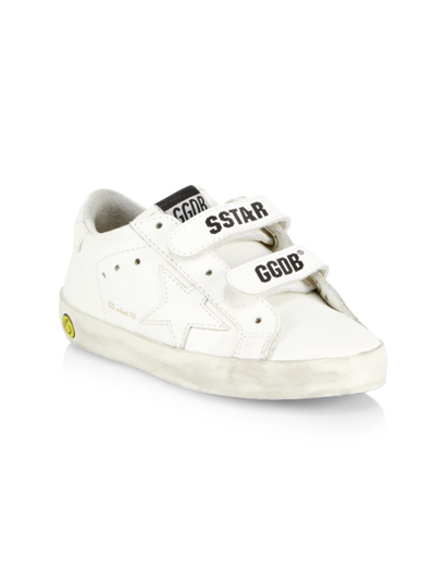 Golden Goose Babies' Kids Old School Distressed Leather Trainers (it20-it27) In White & Other