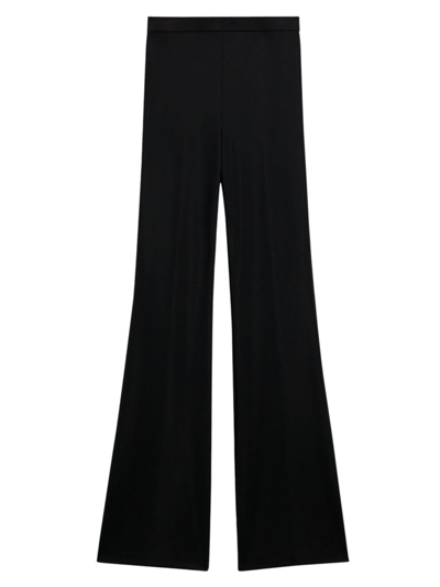 Theory Cropped Merino Wool-blend Straight-leg Trousers In Black