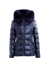 Dawn Levy Nikki Hooded Down Shearling Jacket In Abyss