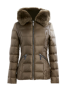 Dawn Levy Nikki Hooded Down Shearling Jacket In Olive