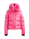 Dawn Levy Vera Shearling Puffer Jacket In Hot Pink