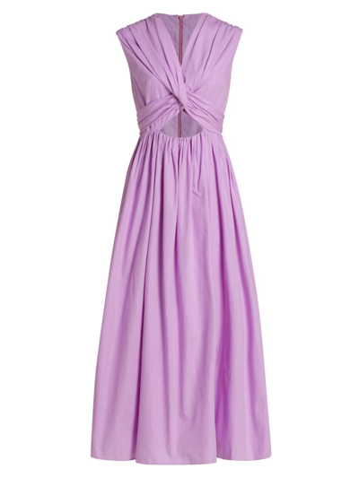 Tove Carine V-neck Twisted Midi Dress In Lilac