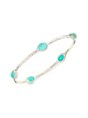 Ippolita Women's Rock Candy Sterling Silver, Rock Crystal, & Turquoise Bangle