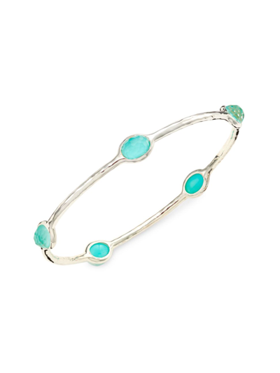 Ippolita Women's Rock Candy Sterling Silver, Rock Crystal, & Turquoise Bangle
