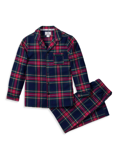 Petite Plume Baby's, Little Kid's & Kid's Windsor Tartan 2-piece Pajama Set In Navy
