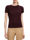 Theory Short Sleeve Cotton T-shirt In Merlot