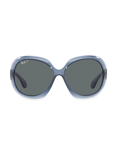 Ray Ban Jackie Ohh Ii Transparent Grey Butterfly Ladies Sunglasses Rb4098 659281 60 In Blue / Grey