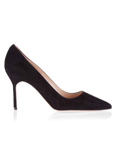 Manolo Blahnik Women's Bb 90mm Suede Pumps In Black
