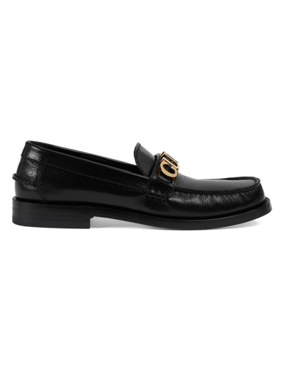 Gucci Cara Classic Logo Moccasin Loafers In Black