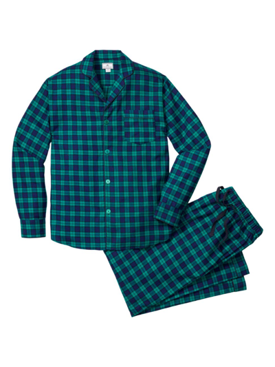 Petite Plume 2-piece Highland Plaid Pajama Set In Green