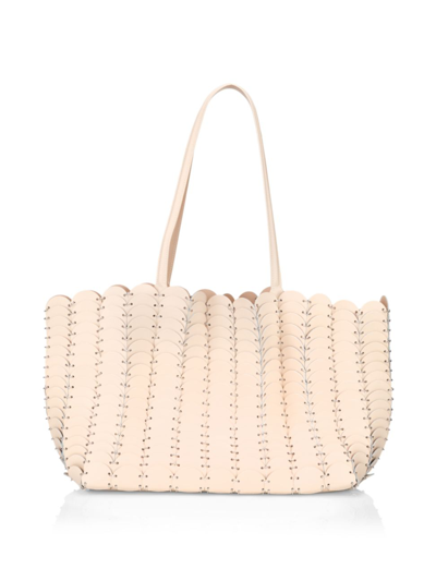 Paco Rabanne Pacoio Cabas Leather Tote In Dark Beige